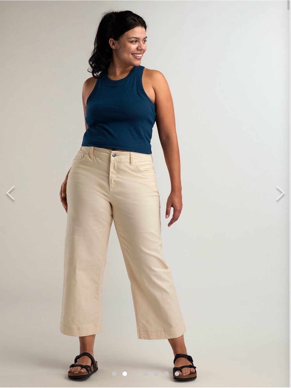 Toad&Co Wide Leg Cropped Pants in cream